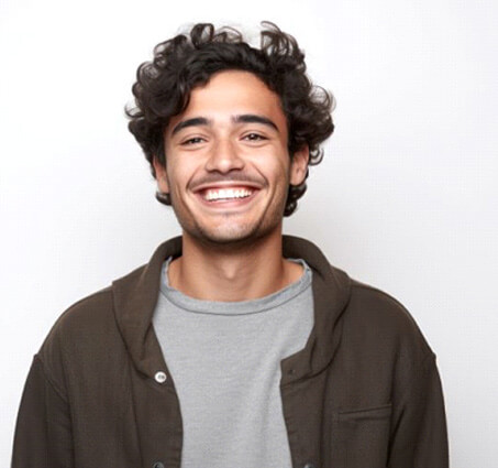 Portrait of handsome, smiling young man