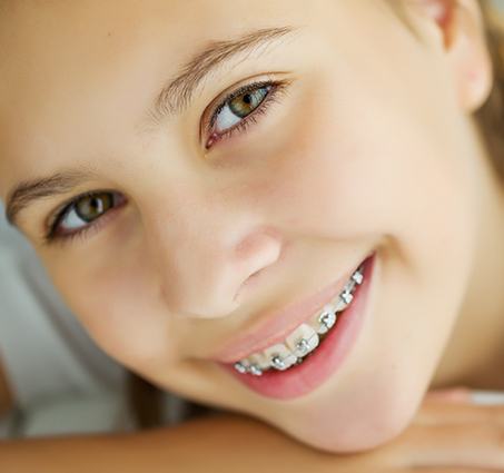 Teen with braces