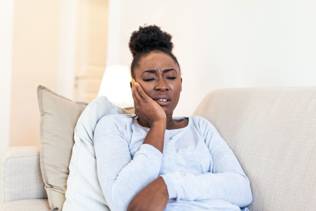A woman with a toothache